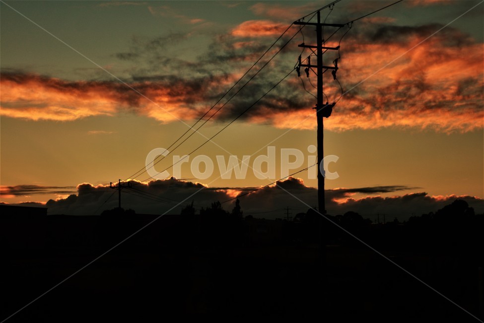노을,구름,주황색,전봇대,전선,해질녘,sunset,cloud,orange,streetlamp,telephonepole,electricwire,pastel,pastelcolor,감성