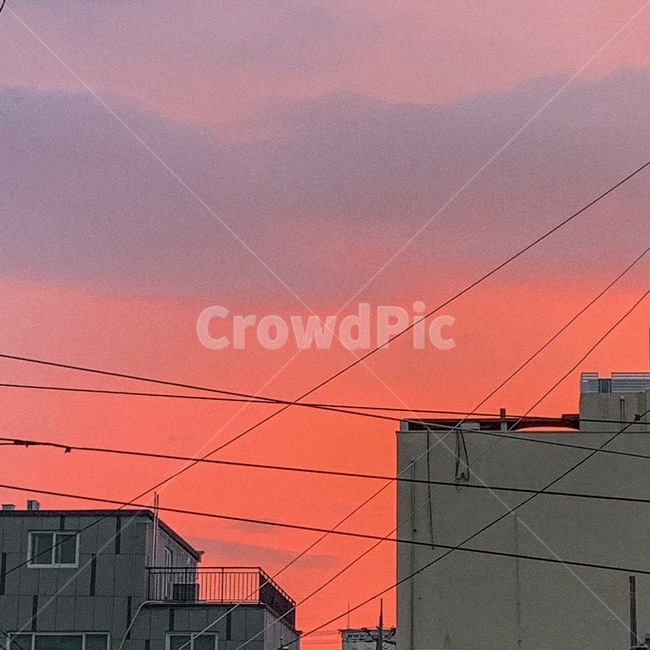 노을,붉은하늘,redsky,건물,자연,풍경