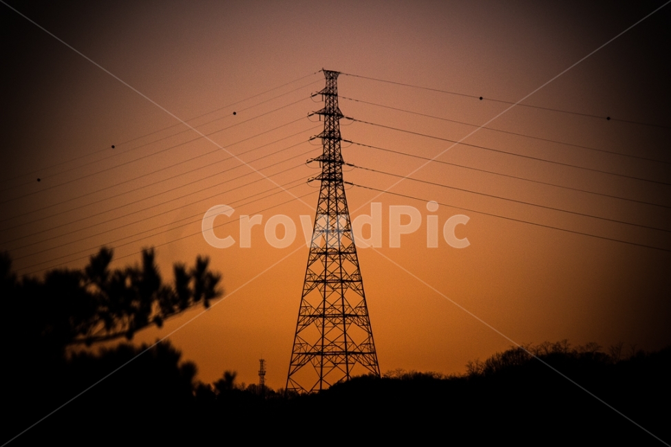 해질녘,노을,전봇대,감성,분위기,풍경,고요함,잔잔함,산업,industry,industrial,에너지산업,energy industry