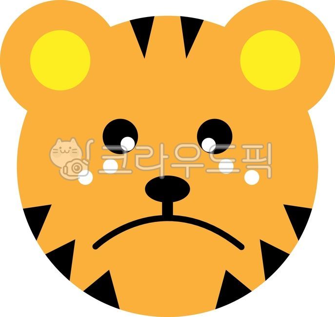 animal illustration,character,animal face,crying,crying face,illustration,tiger,cute