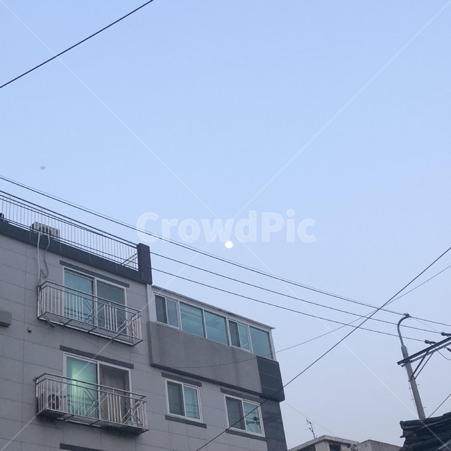 달,하늘,감성,배경화면,저녁