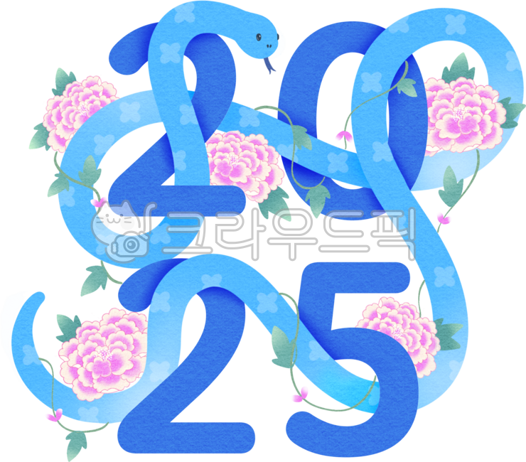 2025년,뱀의해,을사년,프른뱀의해,목단꽃,전통,새해,신년
