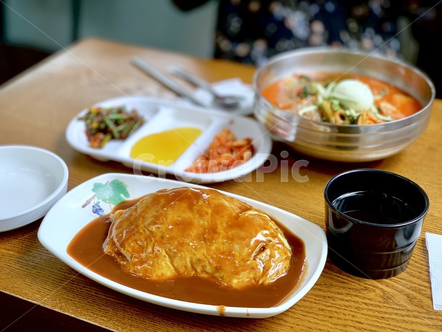 오므라이스,냉면,음식,열무냉면,점심