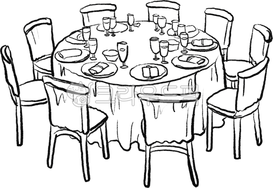 파티,모임,원형,테이블,좌석,피로연,하객,내빈,party,gathering,table,드로잉