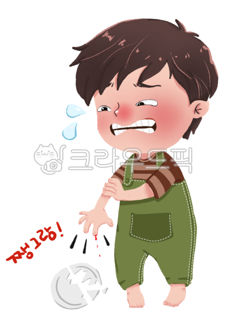 쨍그랑,보건,의료,만화,사람,응급처치,손가락,우는소년,접시