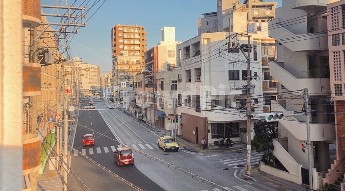 일본,아침풍경,도로,거리,일본아침,오키나와,일본감성