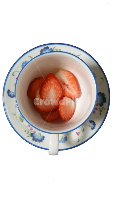 saucer,받침접시,pottery,도기류,teacup,찻잔,딸기,과일,열매,fruit