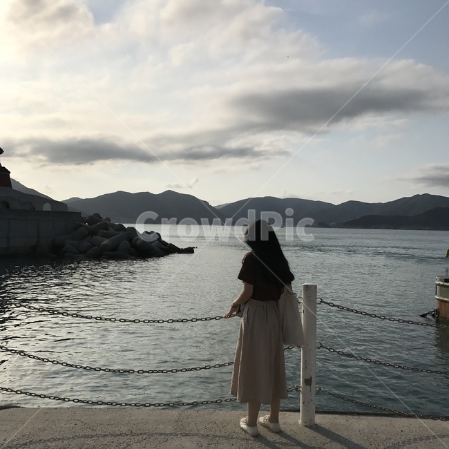 거제,외도,뒷모습,바다,섬,island,여름,해질녘,사람,인물,인간,human,person,여성,여자,woman,female,lady,여행,휴가,traveling,vacation,trip