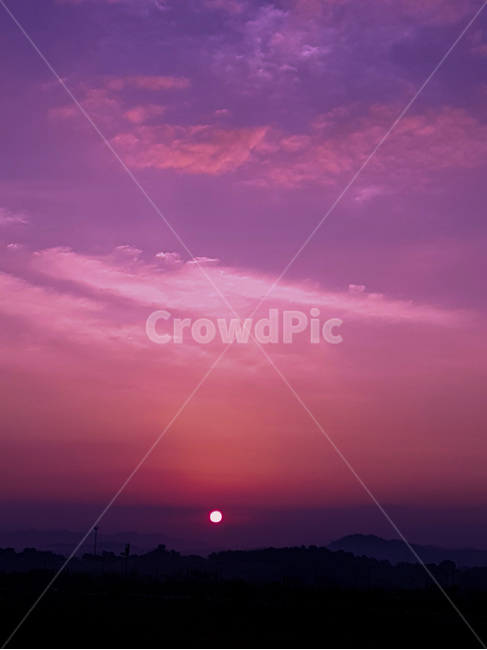 일출,하늘,풍경,해,구름,자연,풍경,nature,landscape,outdoors,옥외,dusk,황혼,sunset,일몰,sky,dawn,새벽,red sky,붉은 하늘