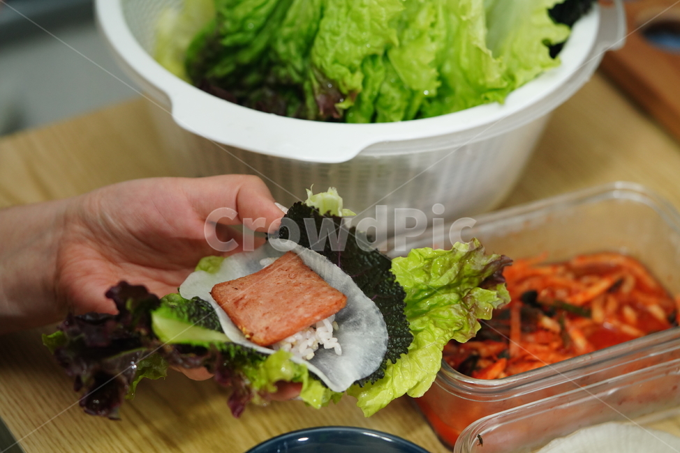 쌈,음식,식사,안주,먹거리,food,한식,채소,야채,식물,스팸,햄,음식,식재료,요리,food,cook,meal,dishes,food reserves