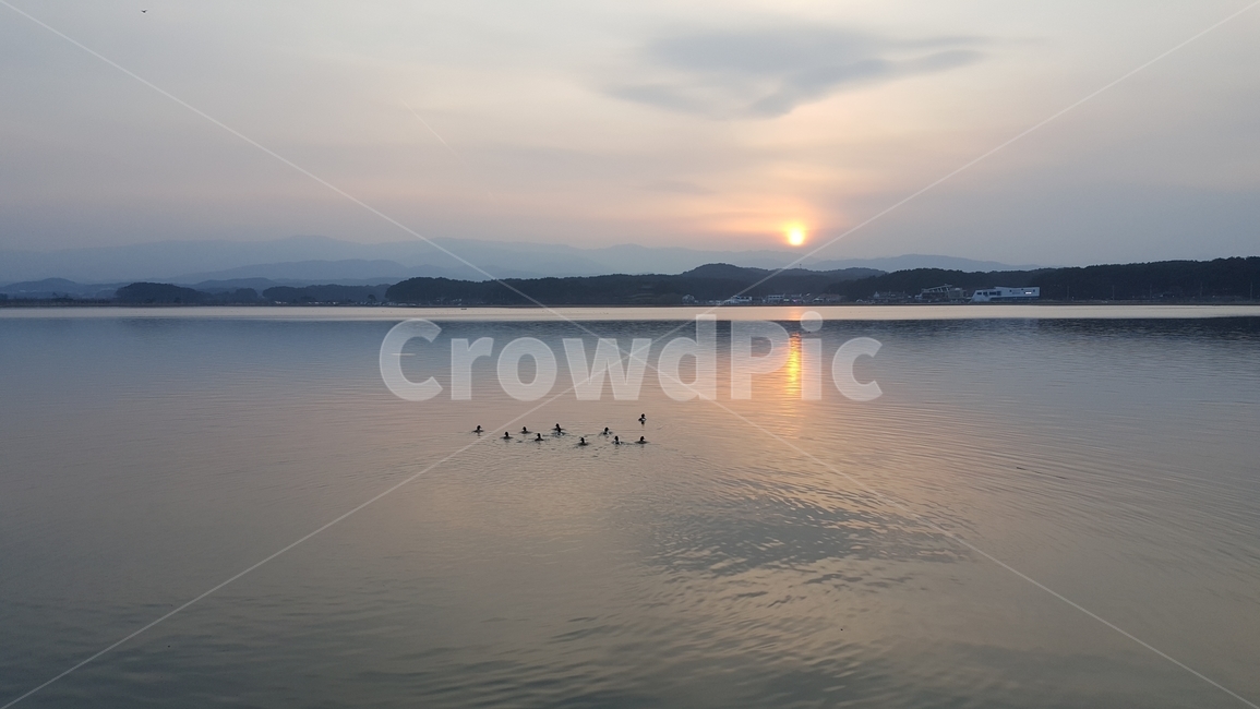 호수,해질녘,노을,경포호수,경포,자연,nature