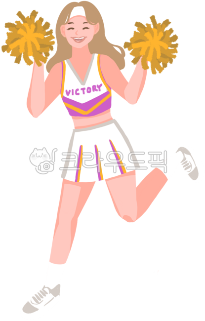 Hand drawing,cheering,cheerleading,victory,cheerleader