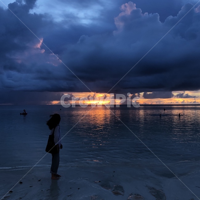 nature,자연,outdoors,옥외,human,인간,person,사람,하늘,구름,노을,저녁,밤,선셋,sunset,guam