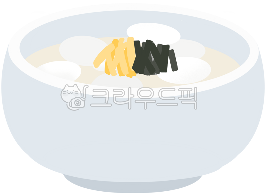 떡국,떡국일러스트,설날음식,전통,전통음식,떡,계란지단,김,음식일러스트