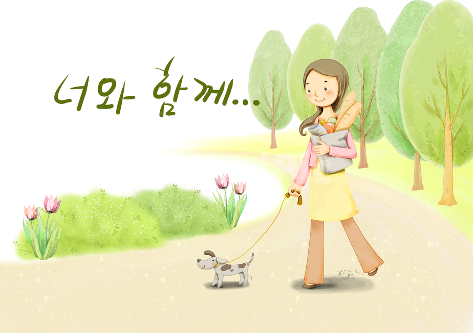 소녀,어린이,산책,사랑,강아지,love,꽃,나무,봄,자연,감성,하트,여름,시장,길,난초,생활,여성,휴식,휴가,포즈,패션,삽화,일러스트,애견,동화,공원,그래픽,일러스트레이션,graphic,illustration