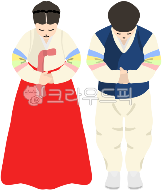 추석, 한복, 커플, 인사, 세배, 사진,이미지,일러스트,캘리그라피 - JDesign작가