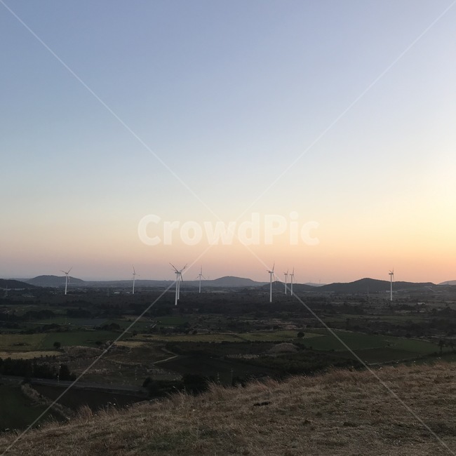 바람개비,바람동산,오름,노을,sunset,옥외,outdoors,자연,nature
