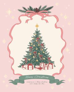 크리스마스일러스트-크리스마스카드-초대장-빈티지-크리스마스트리