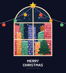 크리스마스-겨울-야경-창문-크리스마스트리