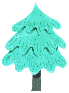 나무-크리스마스-겨울-tree-수채화