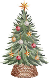 크리스마스트리-나무-수채화-장식-tree