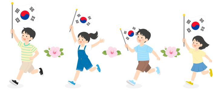 태극기-어린이-아이들-무궁화-광복절